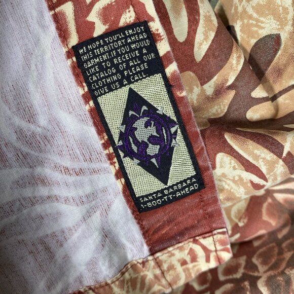 VTG Territory Ahead Hawaiian Camp Shirt Men's M Pineapple Floral Hibiscus Pocket - Picture 10 of 12